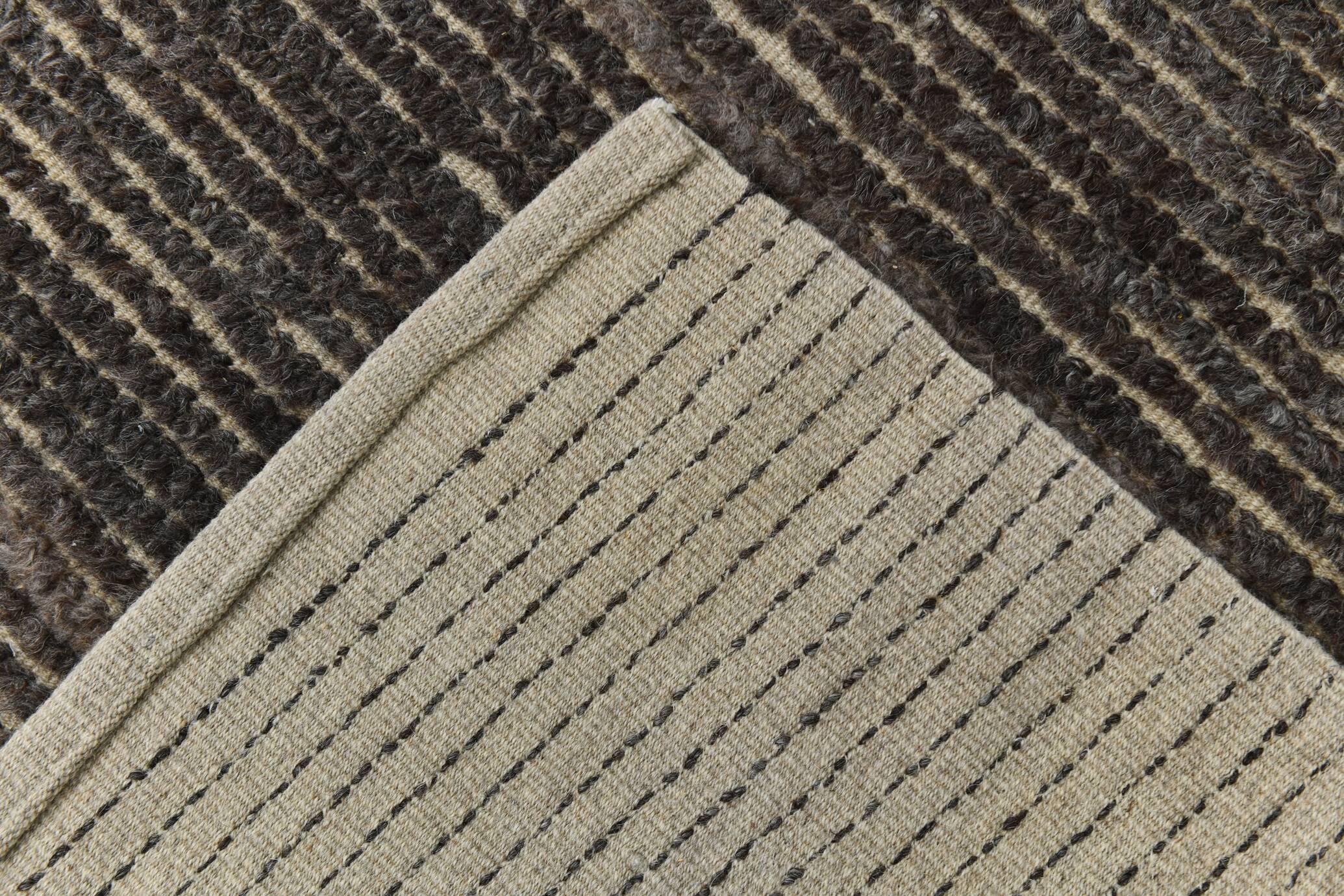 3x11 Vintage Dark Brown Super Soft Kilim Runner Rug, 94x345Cm