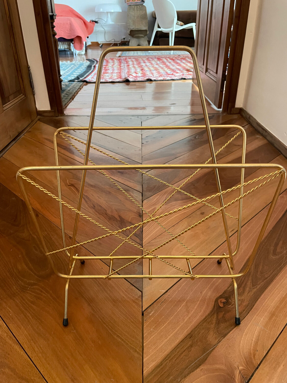 Vintage brass magazine holder - year 50-60