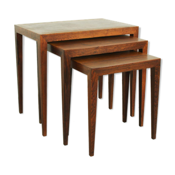 Severin Hansen model 163 rosewood nesting tables by Bovenkamp, 1960