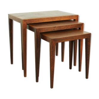 Severin Hansen model 163 rosewood nesting tables by Bovenkamp, 1960
