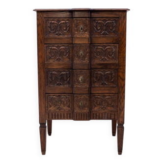 Narrow chest of drawers, France, ca. 1890.