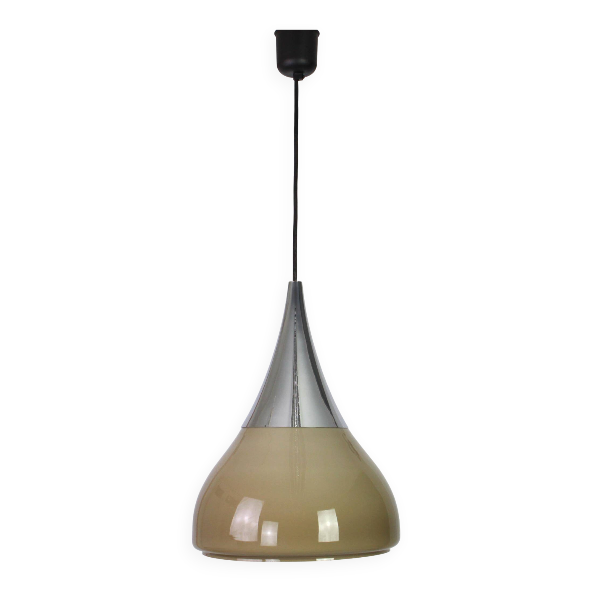 Large opaline glass pendant by Braun, Limburg, Germany, 1970s.