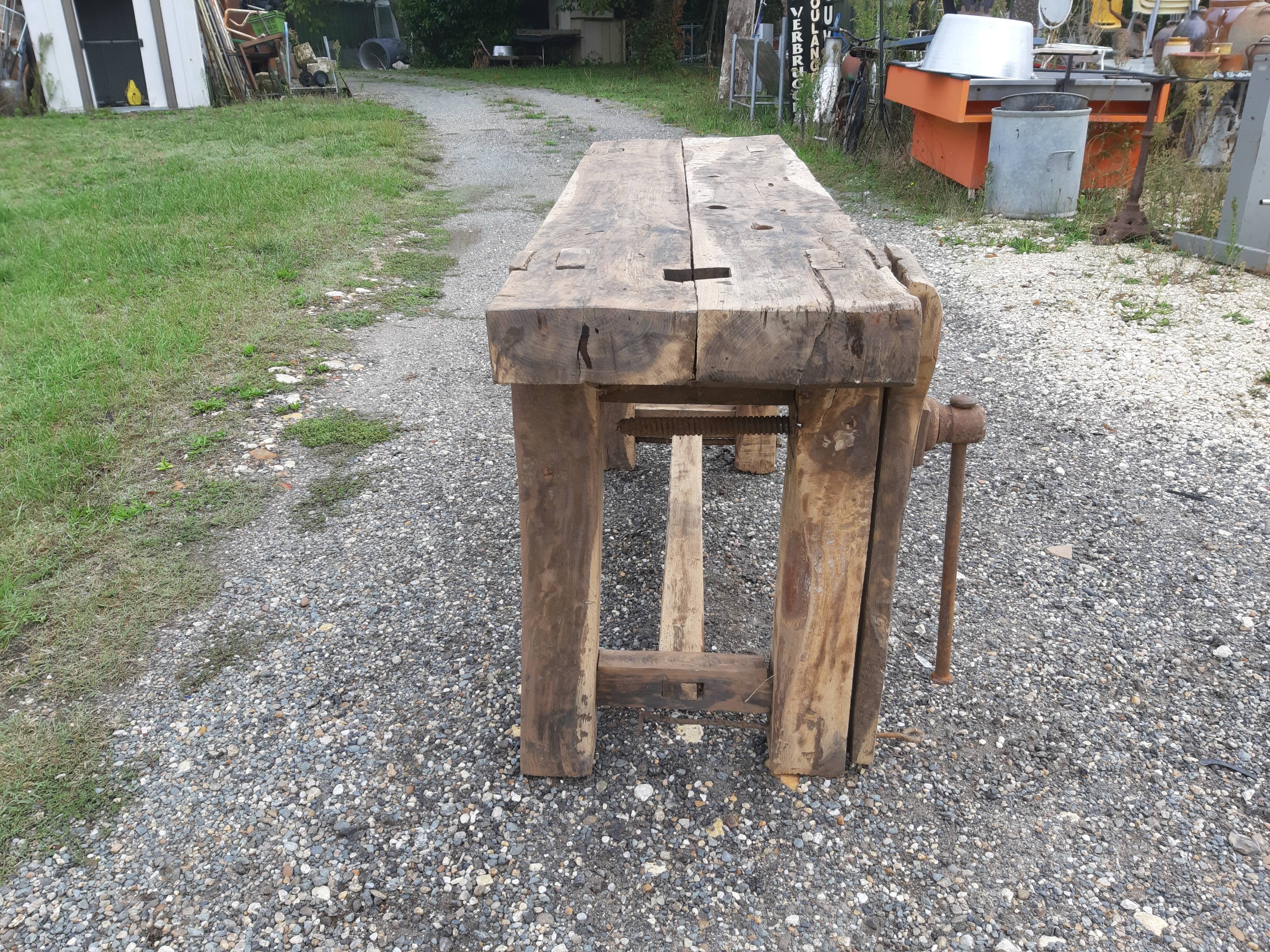 Old walnut workbench