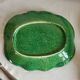 Dish and Asparagus Drainer in Green Barbotine Earthenware