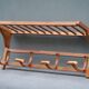 1950s wooden wall coat rack