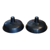 Pair of suspensions industrial lamp workshop lampshade in black enamelled metal
