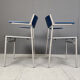 Minimalist metal and plywood stackable armchairs by Gijs Van Der Sluis