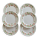 6 vintage dessert plates English earthenware Oxford floral pattern