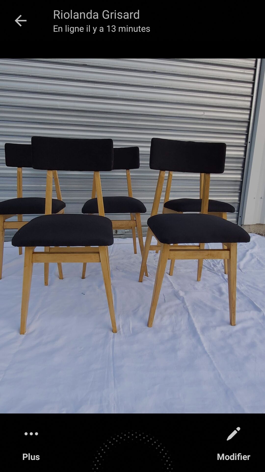 Series of 5 vintage chairs