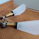 Double brass and plexiglass wall lamp Maison Lunel