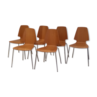 Set of 6 scandinavian chairs