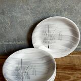 Six assiettes céramique Niderviller service "Chatons" années 50.