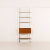 Italian vintage floor to celling wall unit with a bureau or a bar cabinet