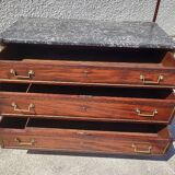 Louis xvi mahogany chest of drawers with 3 drawers from the 19th century
