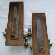 Pair of Italian art deco wall lights in mirror and brass, vintage, 1930s