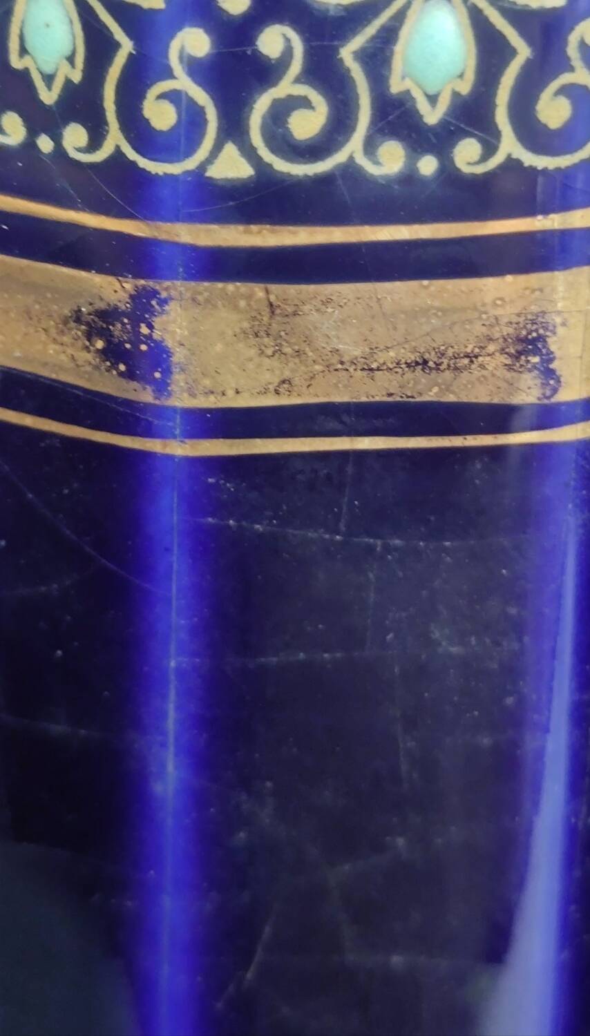 Pair of old vases/enameled decoration/gustave de bruyne