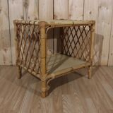Petite table d'appoint rotin vintage