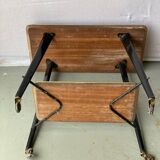 Vintage rosewood serving table on wheels from the 60s