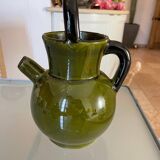 Pitcher in Provence khaki varnished clay signature Camares
