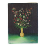 Small Still Life Flowers in a Vase Painting Marcel David 1980