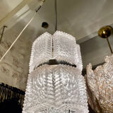 Chandelier by Kaiser Leuchten, frosted glass, Germany 1960