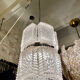 Chandelier by Kaiser Leuchten, frosted glass, Germany 1960