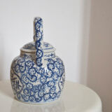Chinese ceramic teapot with blue patterns