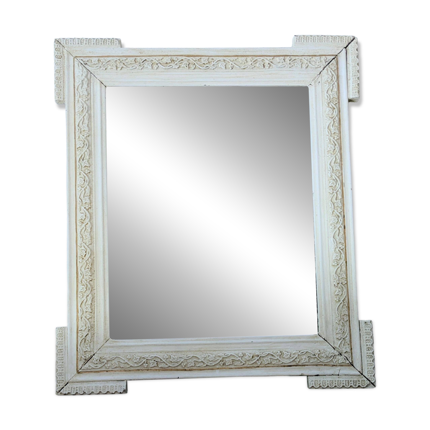 Miroir XIXᵉ au cadre patiné — Élégance et authenticité 45 x 39 cm