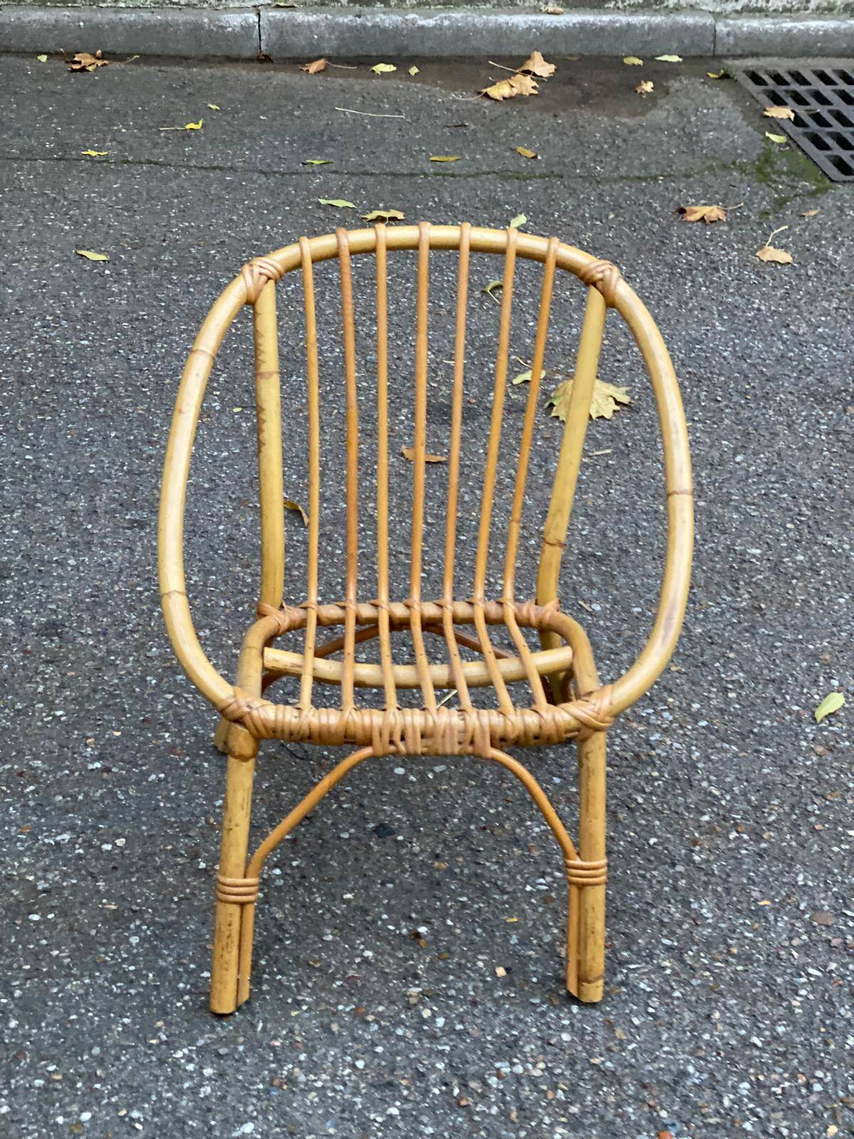 Children's rattan and wicker armchair/chair