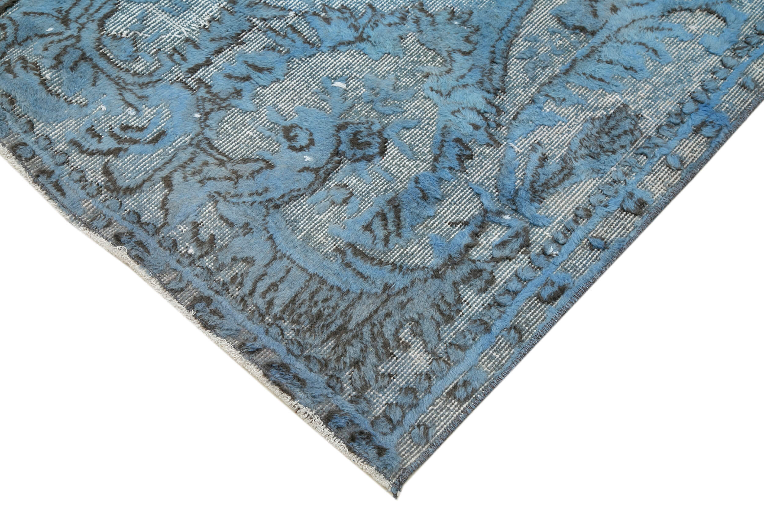 tapis Hand-knotted distressed oriental 1980s 170 cm x 300 cm blue rug