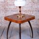 Mid-Century Table Lamp in Walnut, Brass and Glass, Czech, 1960s