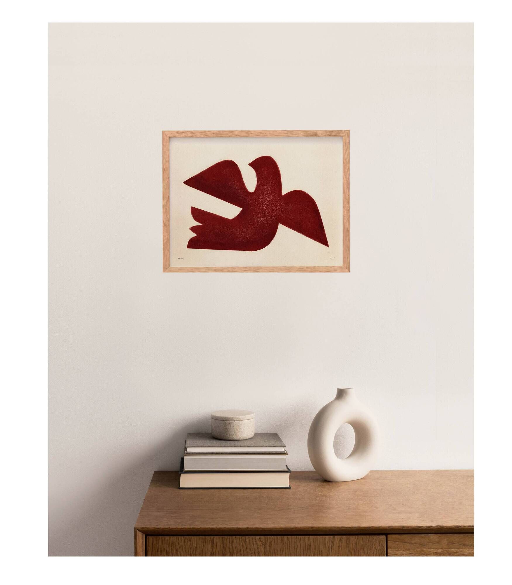 Peinture original sur papier  "Bird" signée Eawy