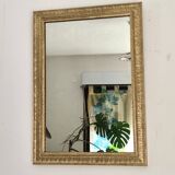 Antique gilded wooden rectangular mirror
