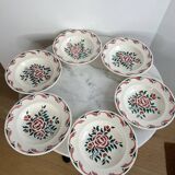 Set of 6 old soup plates from the French manufacturer LONGWY, Alsace model