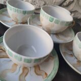 5 coffee cups and saucers Pillivuyt France