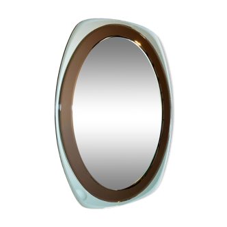 Beveled two tone mirror edited by ISA Italy 1970 60x80cm