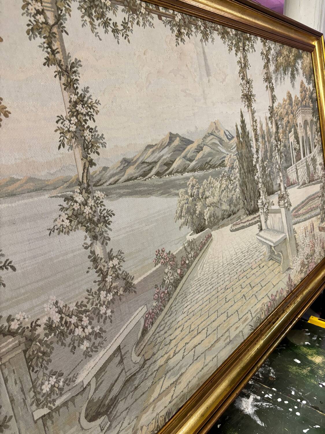 Vintage Aubusson wall tapestry