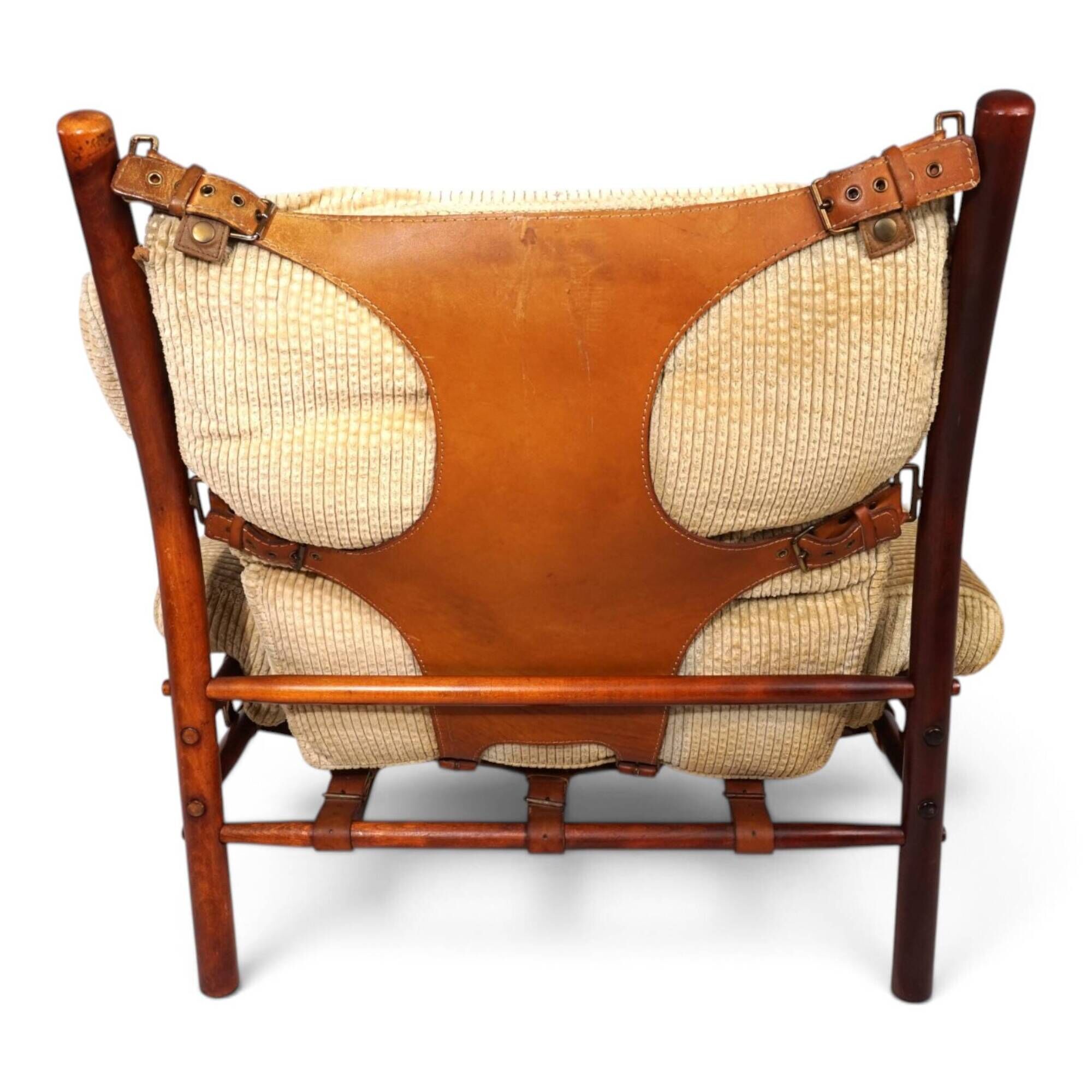 Arne Norell Inca Lounge Chair with Ottoman – Original Cord Upholstery, 1970