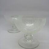 5 glasses of Baccarat France champagne glasses