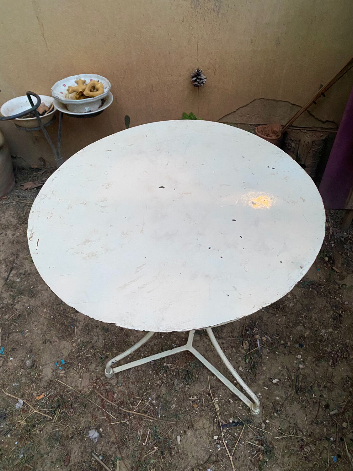 Vintage wrought iron garden table