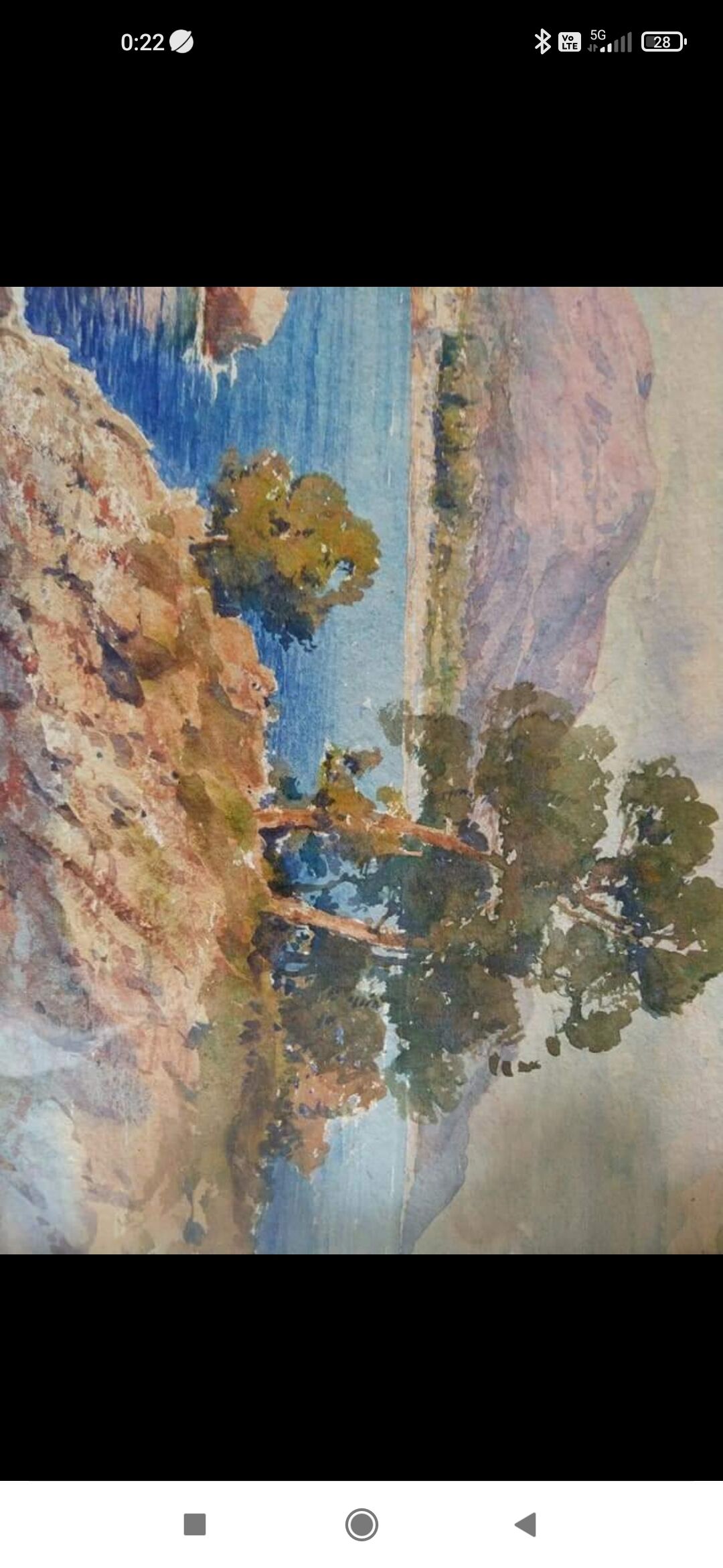 Watercolor painting of a view of Cap d'Ail by Émile Gauffriaud