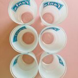 6 vintage glasses fanta white and blue
