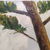 Oil on canvas with a knife