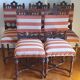 Set of 5 Louis XIII style chairs in solid wood.
