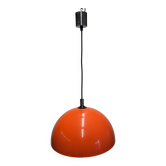 Suspension dome Space Age in hard orange plastic, France circa 1970.