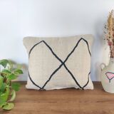 White and black Berber kilim cushion