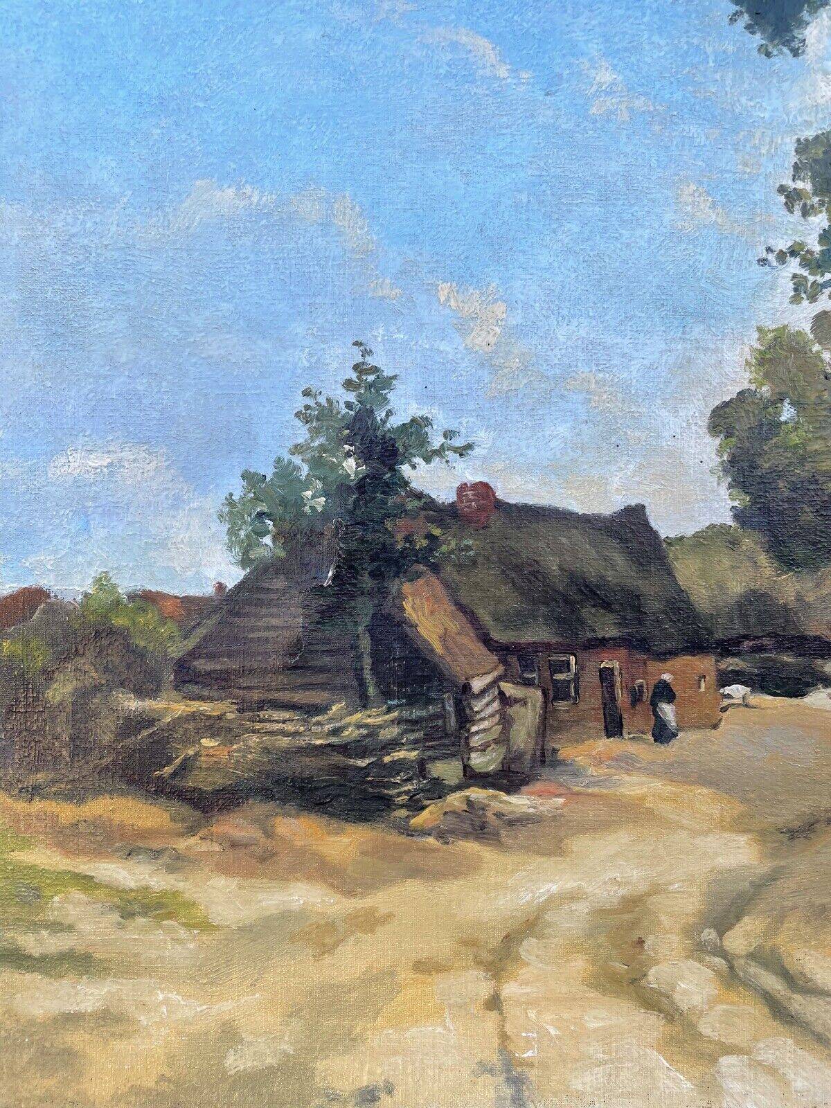 Paysage alpin avec village de montagne, Début du XXe siècle, Huile sur carton, Encadré