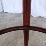 Vintage Irish Pub Stool: Green Leather Seat, Bentwood Thonet Style