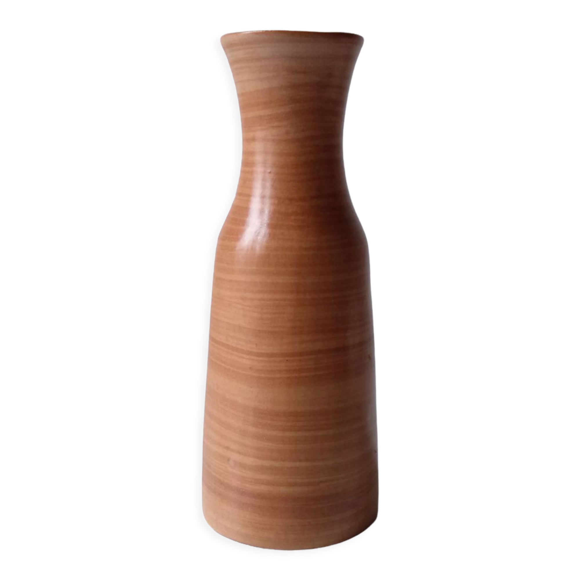 Handmade terracotta vase in terra cotta color