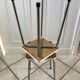 Pair of formica stools brown style veneer and white 70s